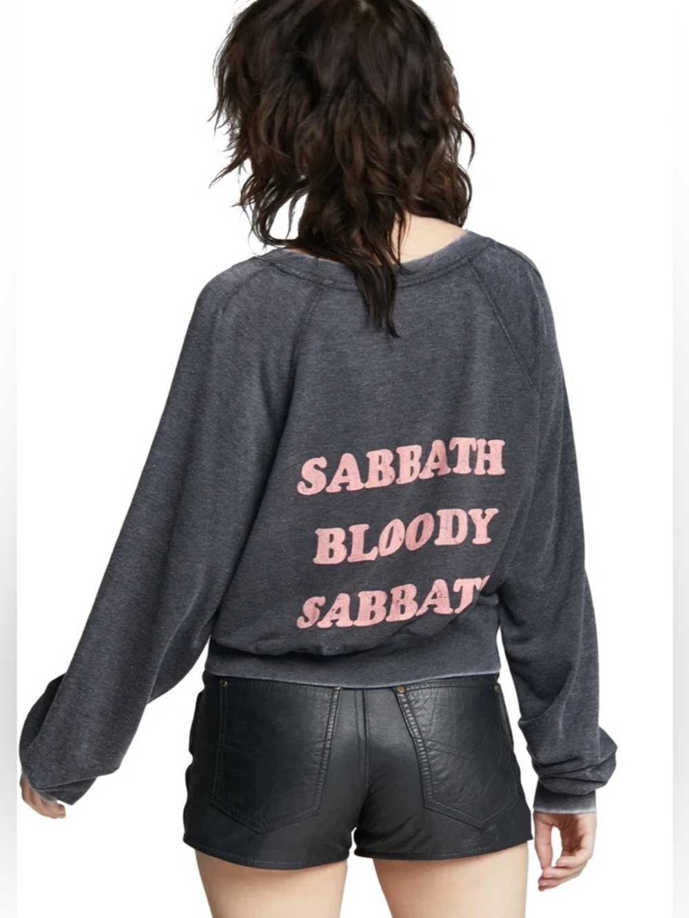 NWOT Black Sabbath Cropped Burnout Sweatshirt RECYCLED KARMA